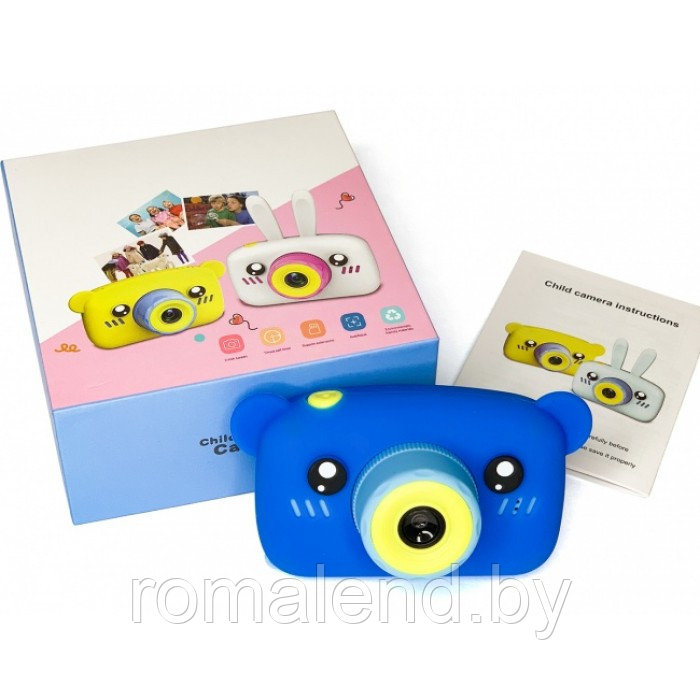 Детский цифровой фотоаппарат Smart Kids Camera мишка (Розовый, голубой, желтый) - фото 3 - id-p127100719