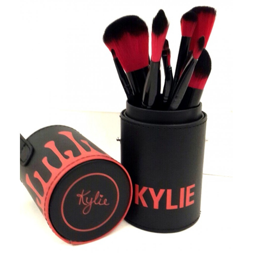 Набор кистей для макияжа в тубусе KYLIE RED/Black, RED/White 12 шт - фото 2 - id-p127141983