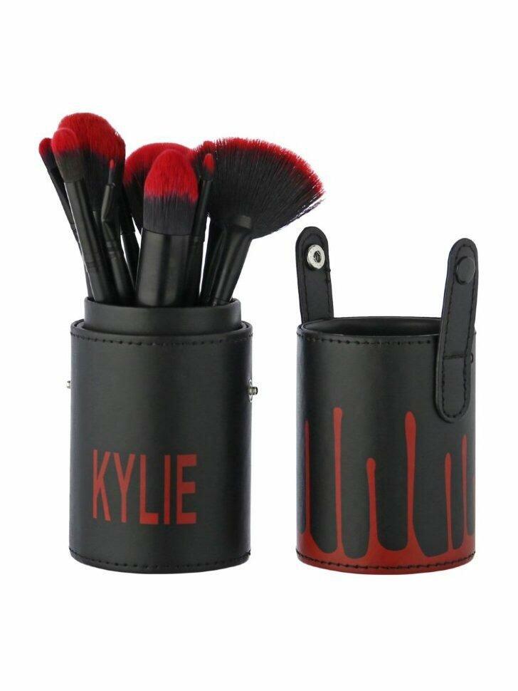 Набор кистей для макияжа в тубусе KYLIE RED/Black, RED/White 12 шт