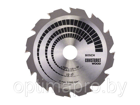 Диск пильный 190х30 мм 12 зуб. по дереву CONSTRUCT WOOD BOSCH (переменный зуб), фото 2