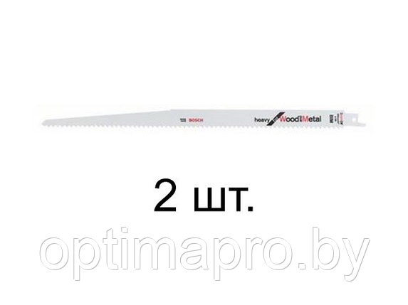 Пилка сабельная по дереву с гвоздями S1411DF (2 шт.) BOSCH (пропил прямой, грубый, быстрый рез), фото 2