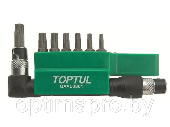 Набор бит "TORX" 1/4" Т10-Т40 30мм 8шт TOPTUL (GAAL0801), фото 2