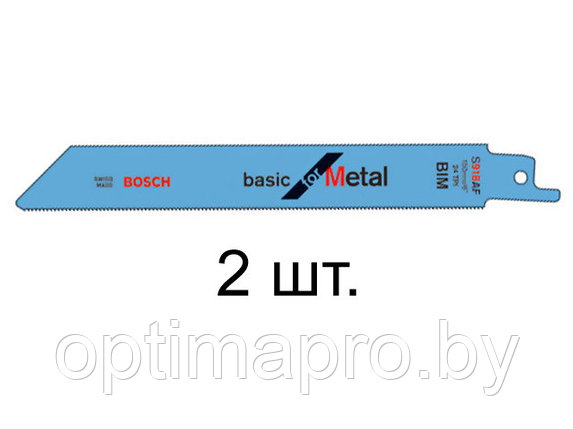 Пилка сабельная по металлу S918A (2 шт.) BOSCH (пропил прямой, тонкий, для листового металла), фото 2