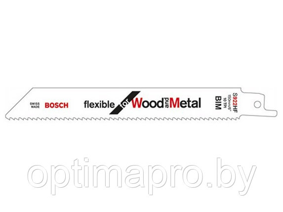 Пилка сабельная по дереву с гвоздями S922HF (2 шт.) BOSCH (пропил прямой, тонкий, для базовых работ), фото 2