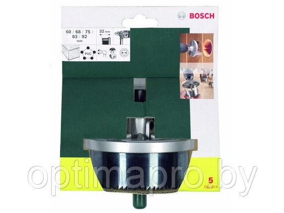Набор пильных венцов 60-92мм 5 пр. (по дереву, 60, 68, 75, 83, 92 мм.) (BOSCH), фото 2