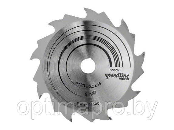 Диск пильный 130х16 мм 9 зуб. по дереву SPEEDLINE WOOD BOSCH (переменный зуб), фото 2
