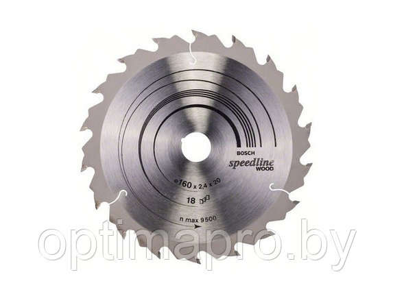 Диск пильный 160х20 мм 18 зуб. по дереву SPEEDLINE WOOD BOSCH (переменный зуб), фото 2