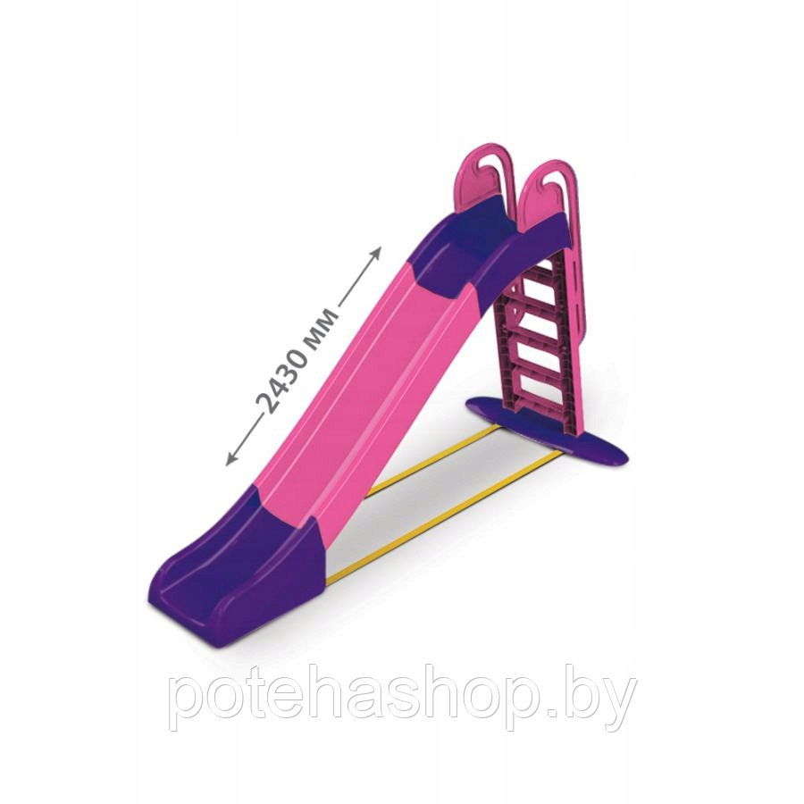 Горка пластиковая Doloni спуск 243см розово-фиолетовая - фото 2 - id-p127164910