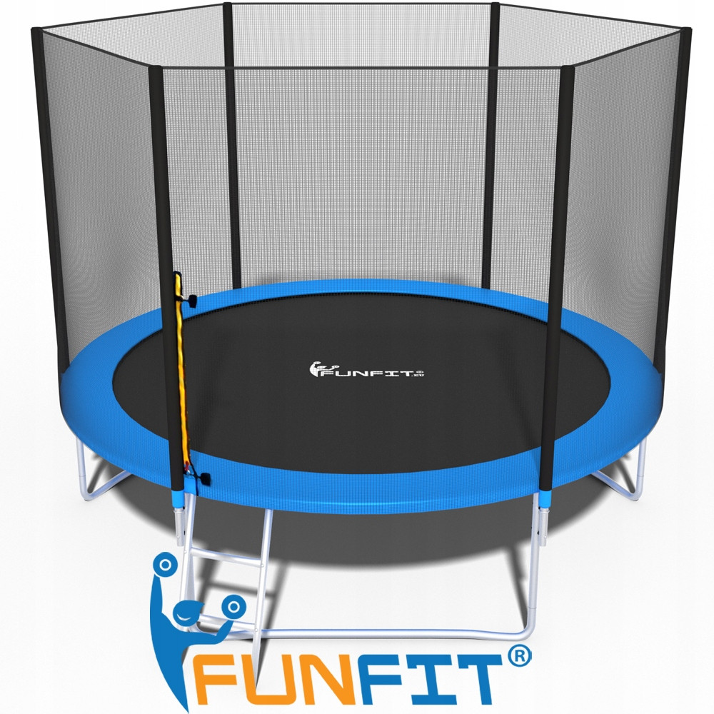 Батут FunFit 312 см - 10ft с внешней сеткой и лестницей - фото 1 - id-p127167905