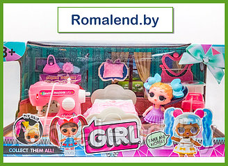 Игровой набор кукла Lol с спальня и швейной машинкой
