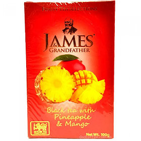 Чай James & Grandfather черный крупнолистовой с кусочками ананаса и манго, 100 г