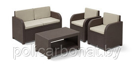 Набор уличной мебели Modena SET (скамья двухместная,2 кресла, стол), коричневый
