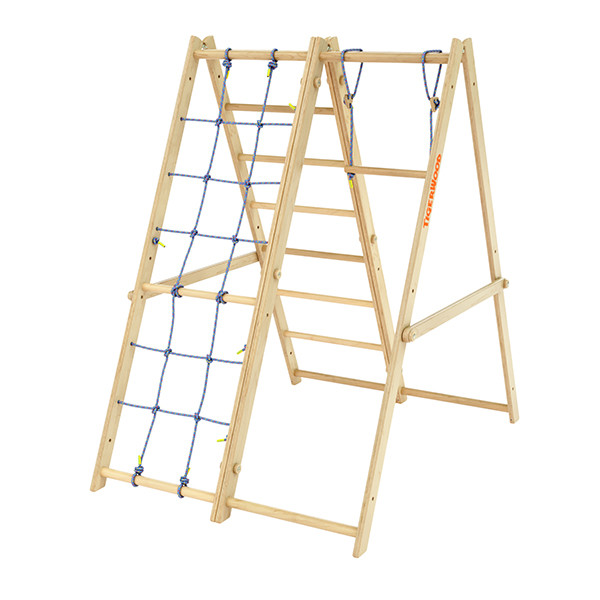 Комплекс Tigerwood Ecopark: лестница с гладиаторской сеткой + гимнастический модуль + трапеция (богатый