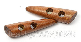Пуговицы деревянные TBY BT.WD.044 цв.002 коричневый 95L-60мм, 2 прокола, 20 шт