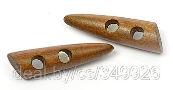 Пуговицы деревянные TBY BT.WD.044 цв.003 коричневый 95L-60мм, 2 прокола, 20 шт