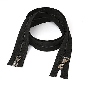 Молния MaxZipper мет. №5 черный никель шлиф.звено, 2 замка, 90 см цв.F322 черный уп.10шт