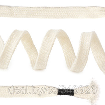 Шнурки TBY плоские 10мм арт.SLF051 длина 130 см цв.белый уп.50шт