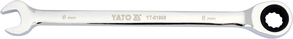 Ключ рожково-накидной с трещоткой 8мм CrV "Yato" YT-01908 - фото 1 - id-p127209942