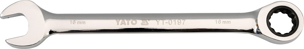 Ключ рожково-накидной с трещоткой 19мм CrV "Yato" YT-0200