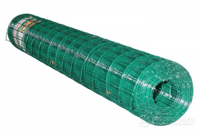Сетка сварная оцинкованная с ПВХ полимерным покрытием Europlast  100*50 , d 2.2 мм высота 1*25 м