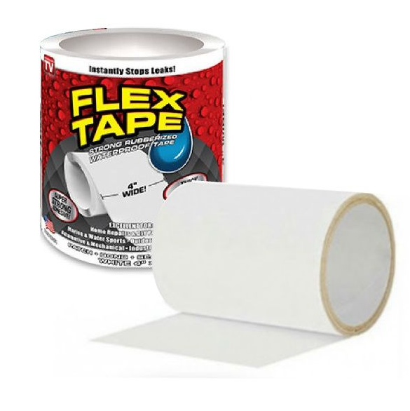 Cверхсильная клейкая лента Flex Tape Цвет -Белый. (Размер 100*10 см) - фото 4 - id-p98843216