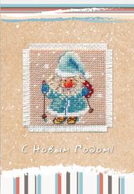 Набор для вышивания крестом «Набор для изготовления открытки с вышивкой "Дед Мороз"». - фото 1 - id-p127226471