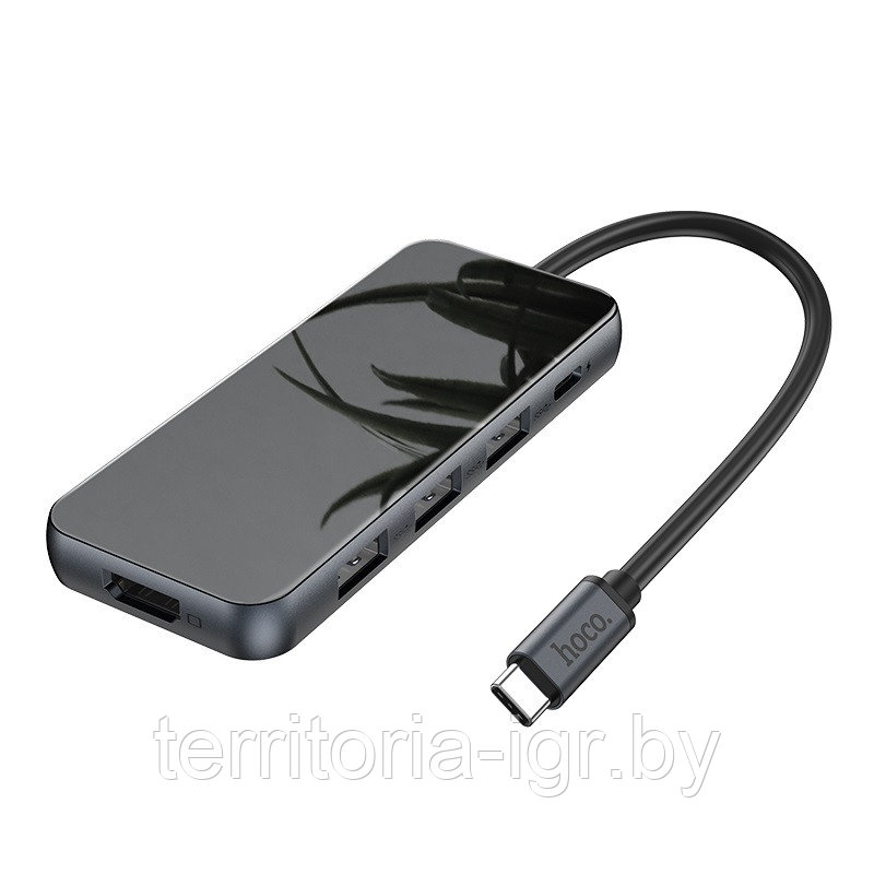 Разветвитель USB-Хаб Type-C на USB3.0*3+HDMI+Type-C HB15 Hoco - фото 2 - id-p127231718