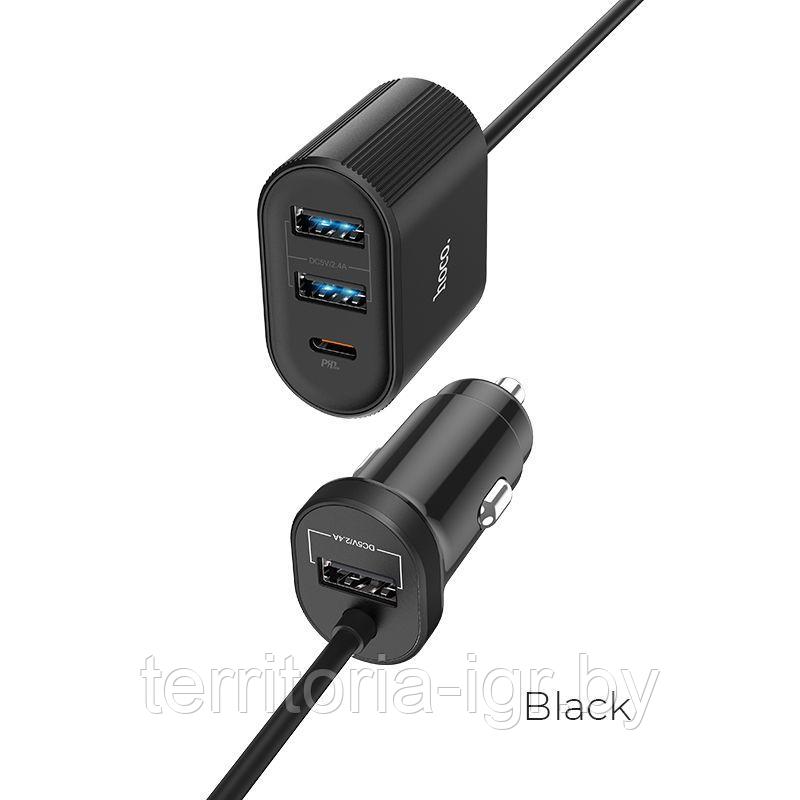 Автомобильное ЗУ Z35 3 USB + 1 Type-C: QC3.0 черный Hoco - фото 2 - id-p127236087