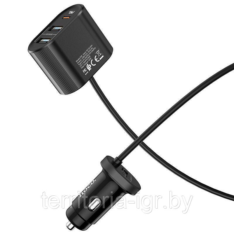 Автомобильное ЗУ Z35 3 USB + 1 Type-C: QC3.0 черный Hoco - фото 4 - id-p127236087