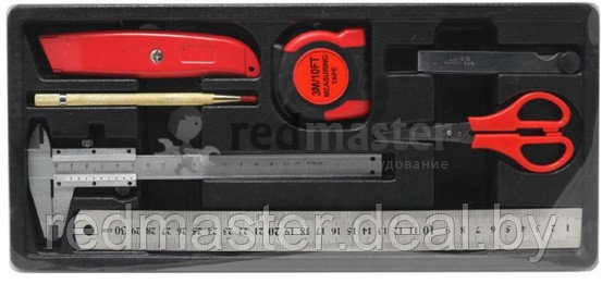 Набор аксессуаров и инструментов измерительных(ножницы,нож канцеляр.,линейка 300мм,штангенциркуль