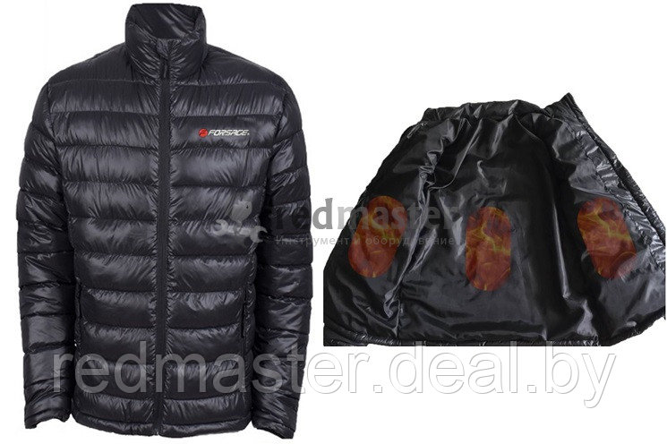 Куртка болоньевая с электроподогревом (р.44-46, черная) Forsage TNF-14(S)