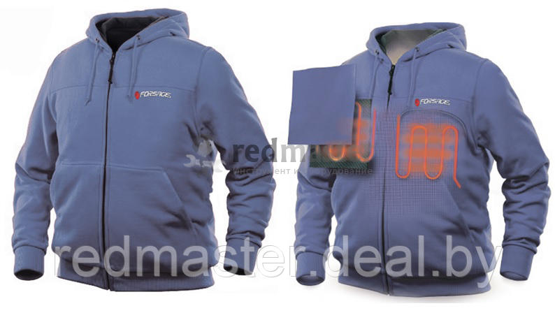 Куртка-байка с электроподогревом (р.44-46, синяя) Forsage TNF-15(S) - фото 1 - id-p127241709