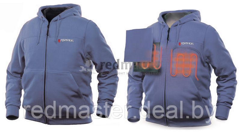 Куртка-байка с электроподогревом (р.50-52, синяя) Forsage TNF-15(XL)