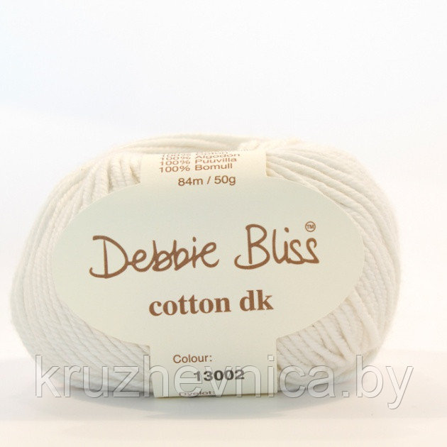 Пряжа Debbie Bliss Cotton DK Цвет: 02 Ecru (100% Хлопок, 84м/50г) - фото 2 - id-p8552665