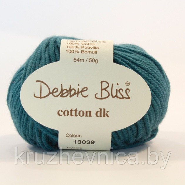 Пряжа Debbie Bliss Cotton DK Цвет: 39 Teal (100% Хлопок, 84м/50г) - фото 2 - id-p8552672