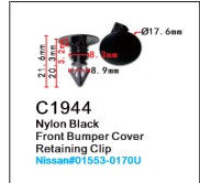 Клипса для крепления внутренней обшивки а/м Ниссан пластиковая (100шт/уп.) Forsage C1944(Nissan)