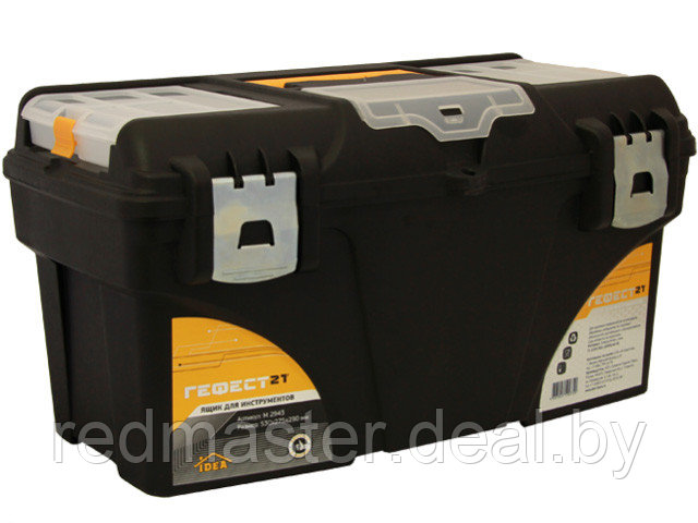 Ящик для инструмента пластмассовый ГЕФЕСТ 21", металлические замки, с коробками, IDEA М2943 - фото 1 - id-p127249289