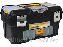 Ящик для инструмента пластмассовый ГЕФЕСТ 18", металлические замки, с консолью и коробками, IDEA М2944