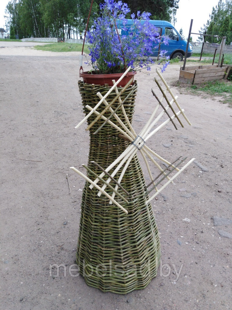 Цветочница садовая из плетеной лозы "Мельница Прованс" - фото 2 - id-p127284311