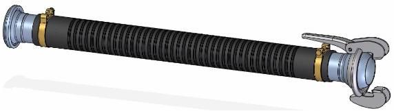 Спиральный резиновый всасывающий шланг НК 108 длиной 2м. 1054752 Spiral Rubber Suction Hose