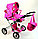 Детская игрушечная коляска для кукол Melogo арт. 9333 с регулируемой ручкой, люлькой и сумкой, фото 2
