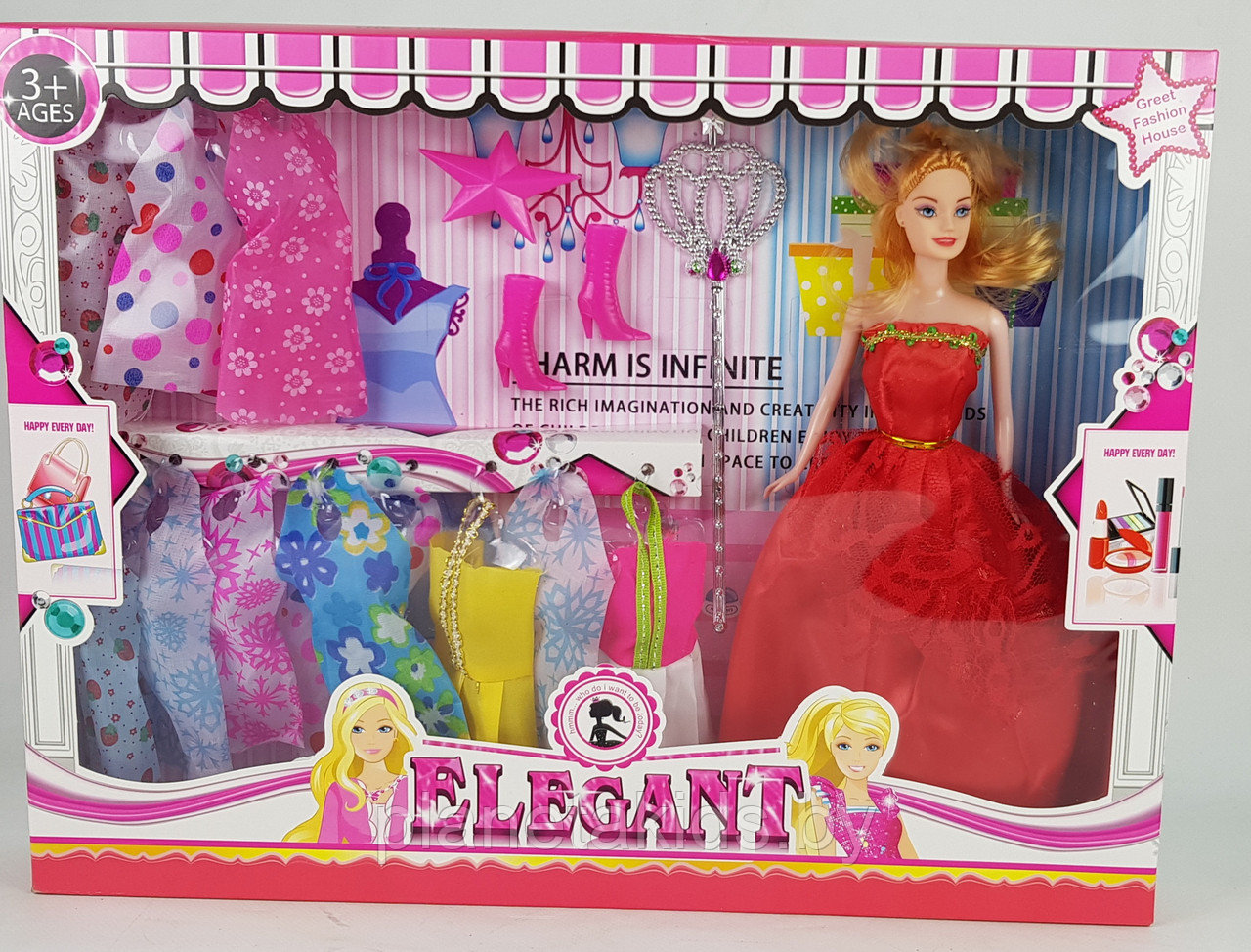 Игровой набор "Elegant" Кукла с платьями и аксессуарами, рост куклы 29 см, арт.054 - фото 1 - id-p127296106