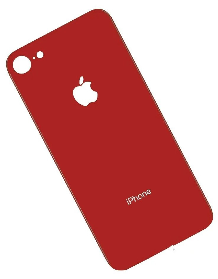 Задняя крышка для Apple iPhone 8G + кольцо камеры со стеклом, красная - фото 1 - id-p87192774