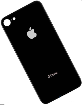 Задняя крышка для Apple iPhone 8G + кольцо камеры со стеклом, черная - фото 1 - id-p127296604