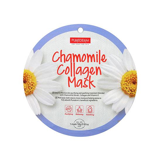 Успокаивающая тканевая маска с ромашкой и коллагеном PUREDERM CIRCLE MASK CHAMOMILE COLLAGEN, 18 гр