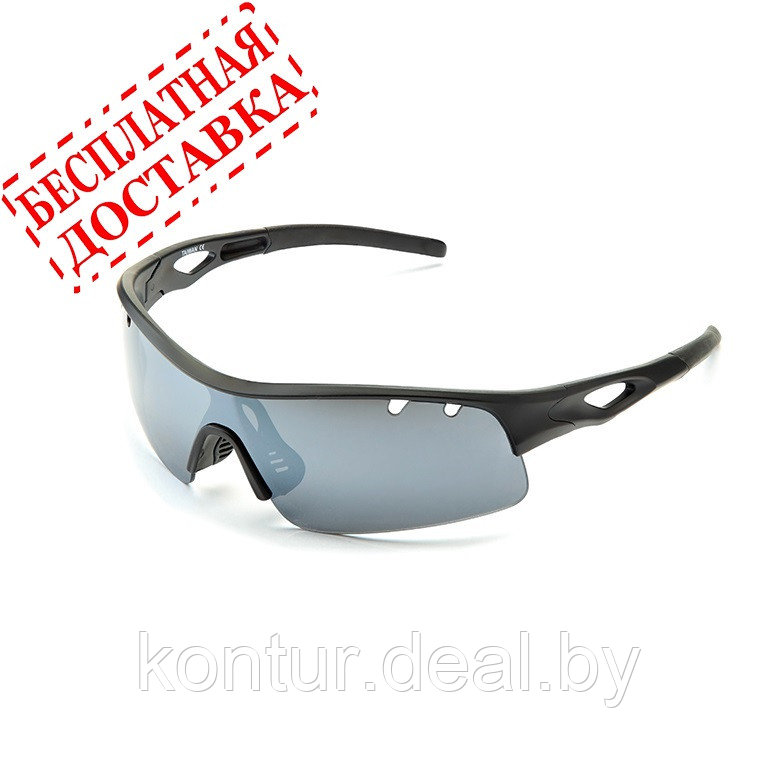 Очки солнцезащитные 2K S-14012-C (чёрный матовый / дымчатые зеркальные)