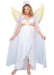 Карнавальный костюм Ангела с золотистыми крыльями взрослый