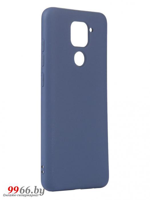 Чехол с микрофиброй DF для Xiaomi Redmi Note 9 силиконовый синий на редми нот 9 - фото 1 - id-p127261043