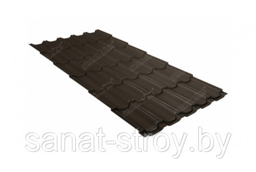 Металлочерепица Kvinta plus Grand Line 0,5 Rooftop Matte    RR 32 темно-коричневый