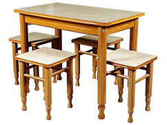 Стол обеденный с табуретами 4 шт (точеные ноги)